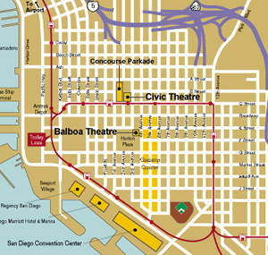 San Diego Civic Theatre  Map